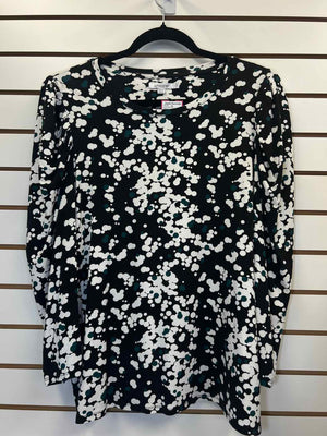 Size L Chico's Black/White Long Sleeve Top