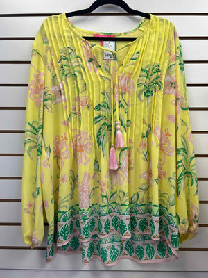 Size XL Lilly Pulitzer Yellow/Green Long Sleeve Top