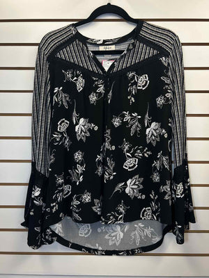 Size S Style & Co black tan white Long Sleeve Shirt