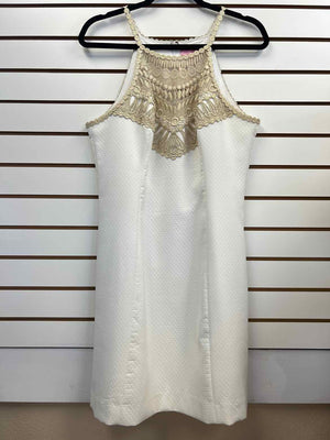 Size 12 Lilly Pulitzer White/Gold Dress