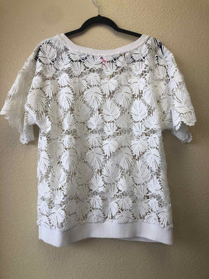 Size M Lilly Pulitzer White Short Sleeve Sweater