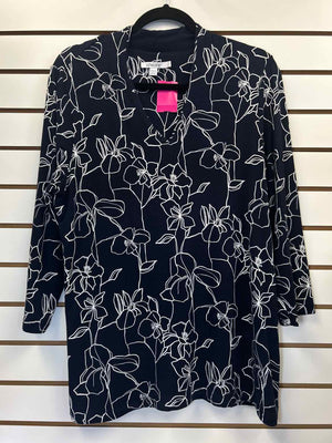 Size L Chico's Navy/White Long Sleeve Top