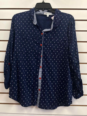 Eden Olivia Navy/White Size PXL Long Sleeve Shirt