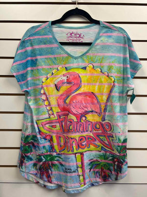 Size M Leoma Lovegrove Blue Print Casual Top