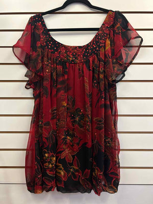 Signature JMB Red/Black Size 2X Beaded Top