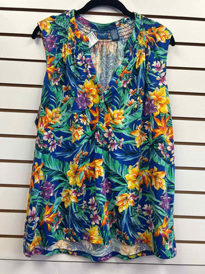 Size 1X Caribbean Joe Multi-Color Sleeveless