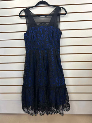 Size 4 Moulinette Soeurs Blue/Black Sleeveless Dress