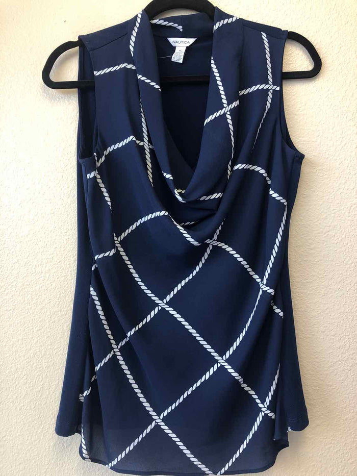 Size M Nautica Navy & White Sleeveless