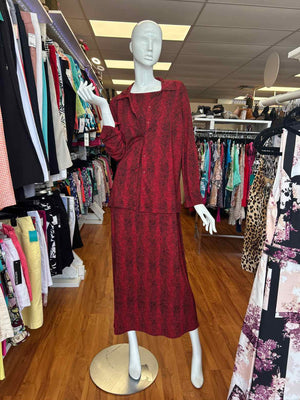 Size L Style & Co Red Print 2 PC Dress