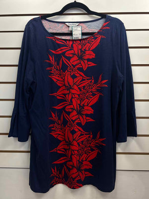 Size L Tommy Bahama Navy/Red Long Sleeve Top