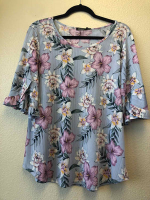 Size L Cure Blue Multi-Colored Blouse