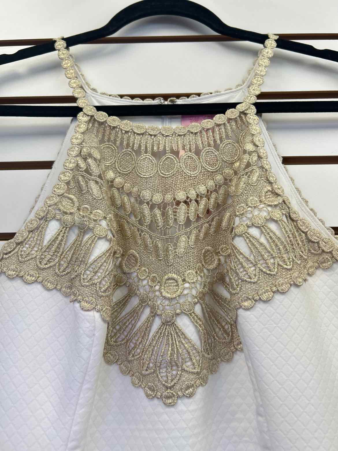 Size 12 Lilly Pulitzer White/Gold Dress