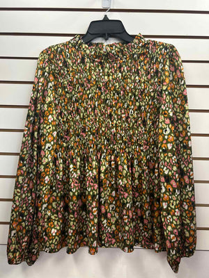 Size L Jodifl Green Print Long Sleeve Shirt