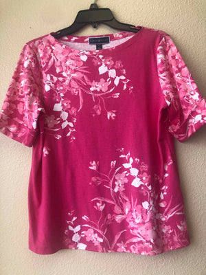 Size PL Karen Scott Pink & White Casual Top