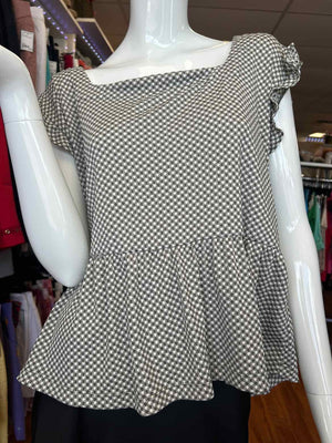 Size M Loft Green/White Casual Top