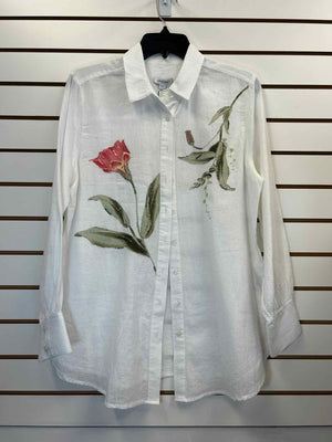 Size M Chico's White Long Sleeve Shirt