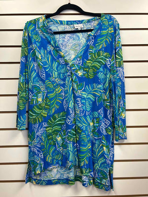 Size L high fifth Blue & Green Short Sleeve Shirt