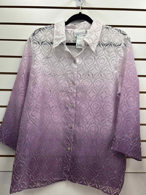 Size 16 Alfred Dunner Lavender/white Blouse