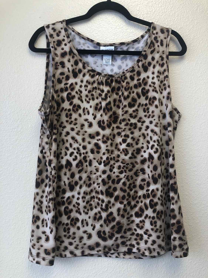 Size L Chico's Brown Print Sleeveless