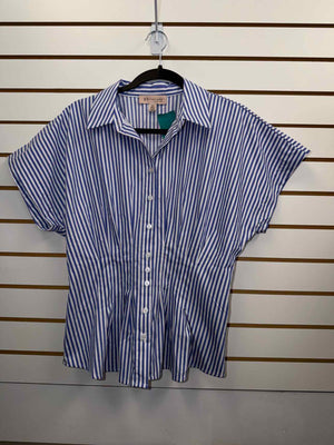 Size S Philosophy Blue & White Short Sleeve Shirt
