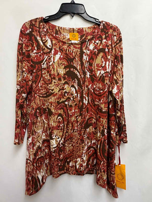 Size M Ruby Rd Rust Print Long Sleeve Top