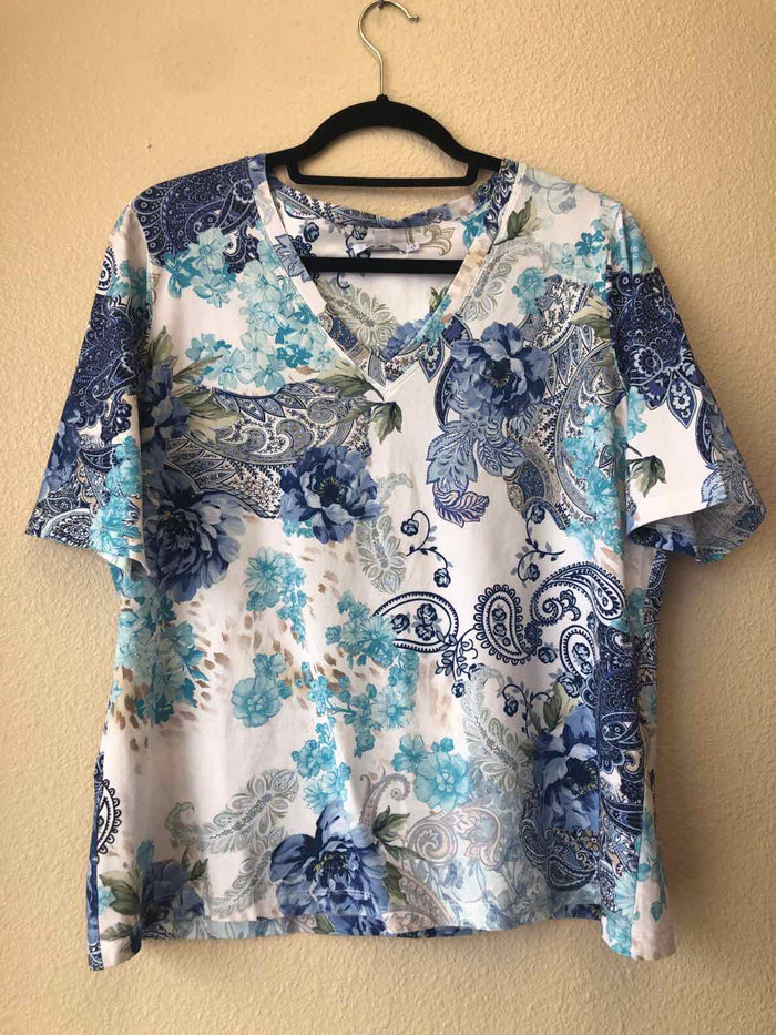 Size 2 Chico's pink/blue Blouse