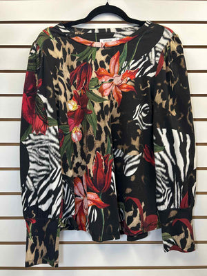 Size L Chico's Multi-Color Long Sleeve Top