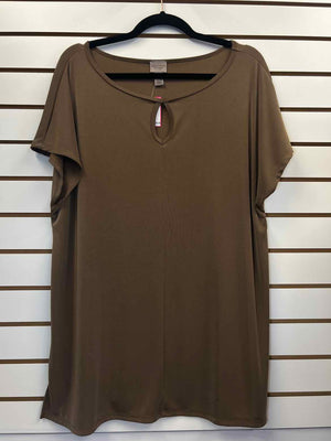 Size L Easy Wear by Chico's Taupe Casual Top