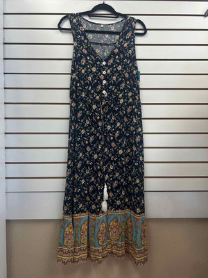 Size M Navy Print Dress