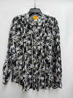 Size L Ruby Rd Black/White Long Sleeve Shirt