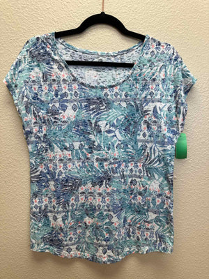 Size S Coral Bay Aqua Print Casual Top