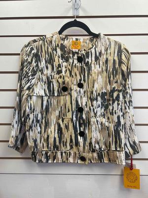 Size 4P Ruby Rd Tan Multi Colored Jacket