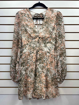 Size S Express Peach & Olive Dress