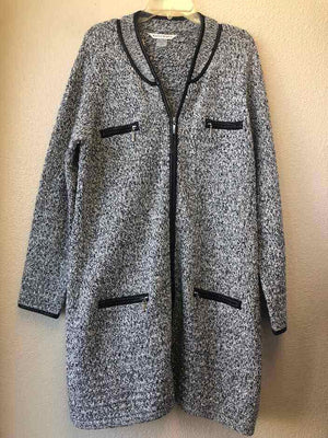 Size L Bianco Nygord Black & White Cardigan