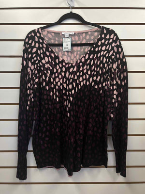 Size L Chico's Black/Wine/Pink Sweater