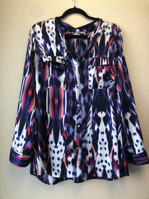 Size XL Calvin Klein Blue Multi Blouse