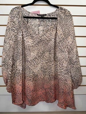 Size 2X Zac & Rachel Beige & Brown Shell