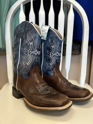 5 Old West Brown/Blue Boots