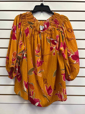 Size 1X Ava & Viv Orange/red Casual Top