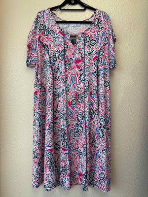 Size 3X Kim Rogers blue pink white Dress