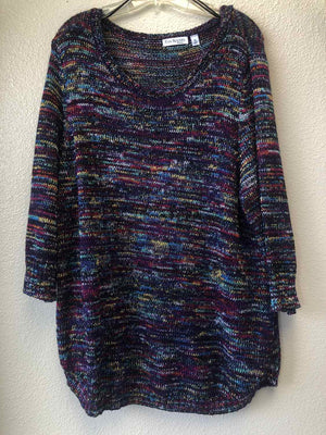 Size 3X Kim Rogers Blue Multi Sweater