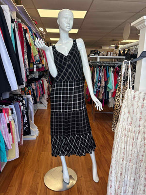 Size L J Jill Black/White Tank Dress