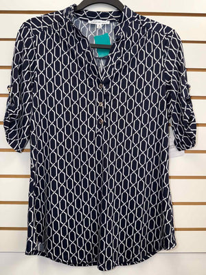 Size S Perseption Navy/White Casual Top