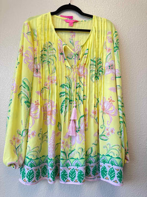 Size XL Lilly Pulitzer Yellow/Green Long Sleeve Top