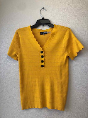 Size M Karl Lagerfeld Sunshine Yellow Short Sleeve Sweater