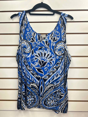Size L Chico's Traveler Blue Print Tank Top