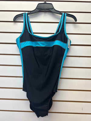 Size 8 Black/Blue Swimsuit