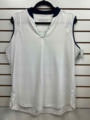 Size XL Pebble Beach White/Navy Golf Top