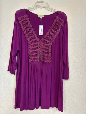 Size 2X Live and Let Live Purple Casual Top