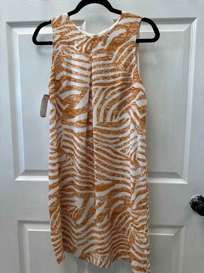 Size 8 H & M Orange & White Dress